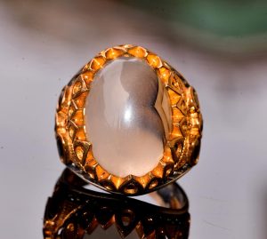 Erkekler için Gümüş Yüzük - Gerçek Doğal Yemen Akik Taşı - Görsel 3