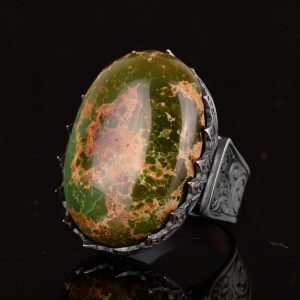 Gerçek Doğal Arizona Turkuaz Taş Yüzük, El Yapımı Yüzük, Büyük Taş Yüzük, 925 Ayar Gümüş Yüzük Erkekler İçin - Görsel 5