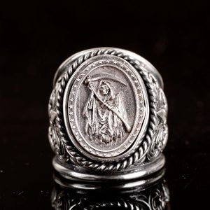 925 Ayar Gümüş Yüzük, El Yapımı Ölüm Meleği Yüzüğü Erkekler İçin, Ölüm Meleği Yüzüğü - Görsel 3