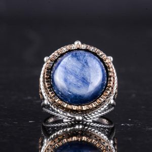 Gerçek Doğal Taş El Yapımı Yüzük - 925 Ayar Gümüş Yüzük (Kyanit) - Görsel 4