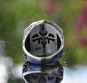 Tawhid Yüzüğü Erkekler İçin, Gümüş Yüzük, 925 Ayar Gümüş Erkek Yüzüğü, Büyük Yüzük - Görsel 8