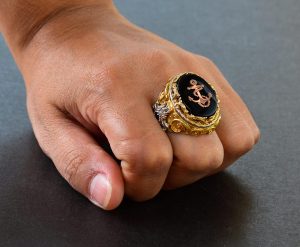 Erkek Gümüş Yüzük - Altın Kaplama Yüzük - Mühür Yüzüğü (Gemi İskelesi) - Görsel 7