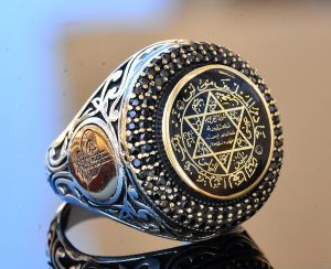 925 Ayar Gümüş Davut Yıldızı Yüzük, Mühür Yüzük, Davut Yıldızı Yüzüğü, Erkek Yüzük, El Yapımı Yüzük - Görsel 2