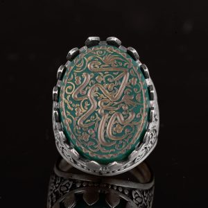 Gerçek Doğal Akik Taş Yüzük, Dini Yüzük, İslami Yüzük, El Yapımı Yüzük, Sterlin Gümüş Yüzük, kahverengi - Görsel 5