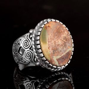 Gerçek Arizona Turkuaz Taş Yüzük, Gümüş Yüzük Erkekler İçin - Görsel 7