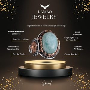 Aslan Erkek Gümüş Yüzük, Doğal Taş Yüzük - 925 Ayar Gümüş Yüzük (Amazonit) - Görsel 2