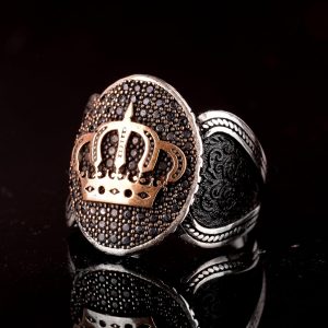 Kral Yüzük, 925 Ayar Gümüş Erkek Yüzük, Oniks Taşı (Ayarlanabilir) - Görsel 4