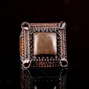 Sultan Yüzük, Gerçek Doğal Pirita Taşı Yüzük, 925 Ayar Gümüş Erkek Yüzük - Görsel 4