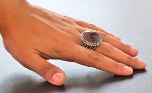 Gerçek Safir Yuvarlak Taş Yüzük, 925 Ayar Gümüş Erkek Yüzüğü - Görsel 6