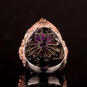 Gerçek Doğal Drusy Kristal Kuvars Taş Yüzüğü, 925 Ayar Gümüş Erkek Yüzüğü - Görsel 7