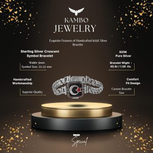 925 Ayar Gümüş Erkek Bilezik, Türk Hilal ve Yıldız Tasarımı, El Yapımı Zincir Bilezik - Görsel 2