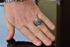 Erkekler için 925 Ayar Gümüş Yüzük - Gerçek Doğal Safir Taşı - Görsel 7