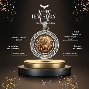 Aslan Gümüş Kral Kolye, 925 Ayar Gümüş Erkek Leo Kolye, Hayvan Gümüş Kolye - Görsel 2