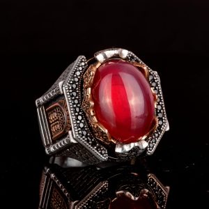 Gerçek Doğal Yıldız Yakutu Taşlı Yüzük, Oval Şekilli Yüzük, 925 Ayar Gümüş Yüzük - Görsel 5