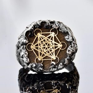 Kutsal Geometri Erkek Yüzüğü, 925 Ayar Gümüş Metatron Küp Tasarımı - Görsel 3
