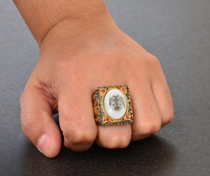 Erkekler için Sterlin Gümüş Sultan Yüzük - Çift Başlı Arnavut Kartalı Tasarımı - Görsel 7