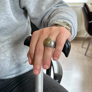 Doğal Taş Yüzük, 925 Ayar Sterling Gümüş Yüzük, Unakite - Görsel 3