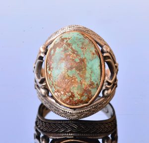 Gerçek Doğal Arizona Turkuaz Taş Yüzük, 11.40 Karat, Kılıç Yüzüğü, Sterlin Gümüş Yüzük - Görsel 5