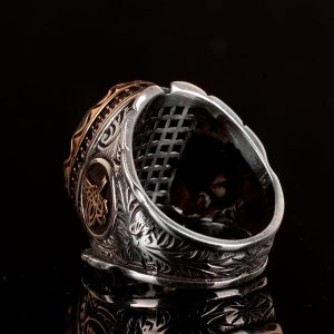 Gerçek Doğal Yeşim Prehnit Taş Yüzük, Osmanlı Yüzüğü, Kral Yüzüğü, 925 Ayar Gümüş Yüzük, El Yapımı Yüzük - Görsel 6