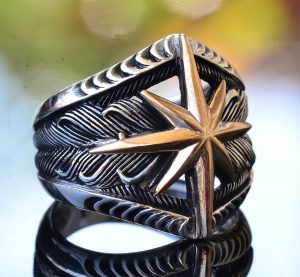 Pusula Yüzüğü - 925 Ayar Gümüş Erkek Pusula Yüzüğü - Görsel 4