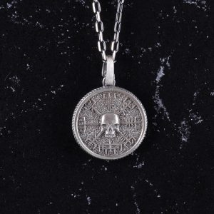 925 Ayar Gümüş Kolye - Gümüş Kafatası Kolye - Ayrıntılı Tasarım, Gotik Takı - Görsel 4