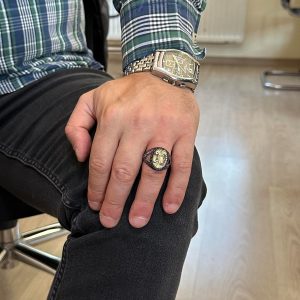 Şaman Yüzüğü - Gerçek Doğal Akik Taşı Yüzüğü - 925 Ayar Gümüş Yüzük - Manitou Şefi Yüzüğü - Görsel 3