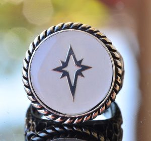 925 Ayar Gümüş Yüzük - İmza Erkek Yüzüğü - Semboller Yüzüğü (Kuzey Yıldızı) - Görsel 5