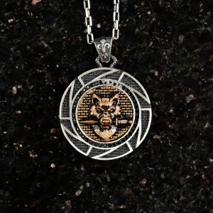 Erkekler için 925 Ayar Gümüş Kolye - Hayvan Temalı, Gotik Temalı Takı (Kurt) - Görsel 2