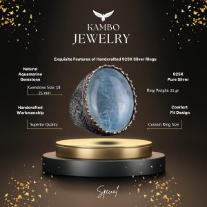 Gümüş Sultan Doğal Akik Yüzük, 925 Ayar Gümüş Yüzük, Taşlı Yüzük, Büyük Yüzük - Görsel 3