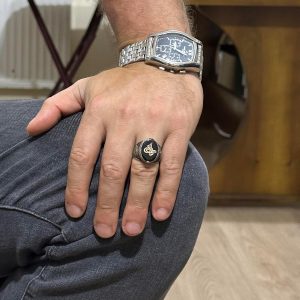 Kartal Yüzük - Yüzük - Erkek Yüzüğü - 925 Ayar Gümüş El Yapımı Erkek Yüzüğü (Osmanlı Tuğrası) - Görsel 3