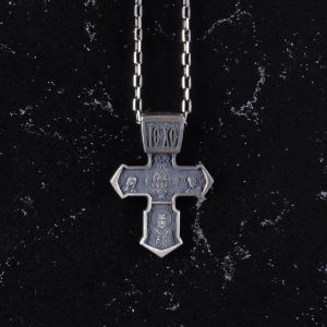 925 Ayar Gümüş Gotik Haç Kolye - Görsel 5