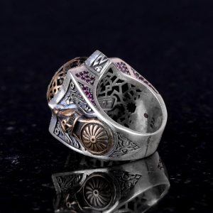 Ağaç Hayatı Gümüş Erkek Yüzük, 925 Ayar Gümüş Yüzük, El Yapımı Yggdrasil Ağaç Hayatı Yüzüğü - Görsel 6