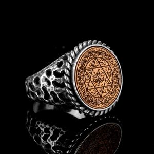 David of Star Yüzüğü, Süleyman Yüzüğü, Talisman Yüzüğü, 925 Ayar Gümüş Erkek Yüzüğü - Görsel 4