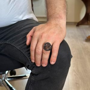 David Yıldızı Yüzük, Yapay Taş Yüzük, 925 Ayar Gümüş Süleyman Yüzüğü (Sultanite Yapay Taş) - Görsel 3