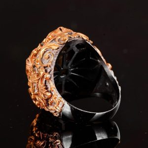 Gerçek Doğal Azurit Taşı Yüzük, El Yapımı Yüzük, 925 Ayar Gümüş Yüzük Erkekler İçin - Görsel 7