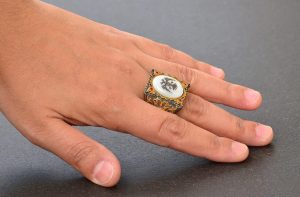 Erkekler için Sterlin Gümüş Sultan Yüzük - Çift Başlı Arnavut Kartalı Tasarımı - Görsel 6