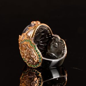 Gerçek Doğal Florit Taşı Yüzük, Sultan Yüzük, 925 Ayar Gümüş Yüzük Erkekler İçin, Hediye İçin - Görsel 7