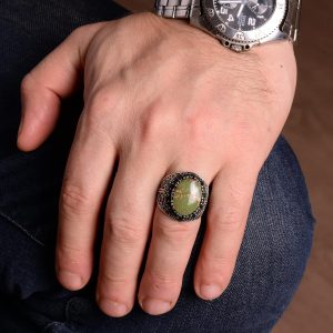 Gerçek Arizona Turkuaz Taş Yüzük, 9.85 Karat, Sultan Yüzüğü, Vintage Yüzük, 925 Ayar Gümüş Yüzük - Görsel 6