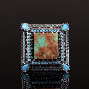 Gerçek Doğal Arizona Turkuaz Taş Yüzük, Sultan Yüzük, 925 Ayar Gümüş Yüzük - Görsel 3