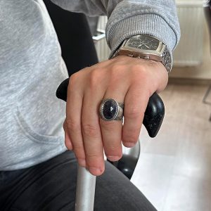 Doğal Taş Yüzük, 925 Ayar Gümüş Yüzük, (Mavi Safir) - Görsel 3