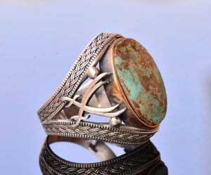 Gerçek Doğal Arizona Turkuaz Taş Yüzük, 11.40 Karat, Kılıç Yüzüğü, Sterlin Gümüş Yüzük - Görsel 4