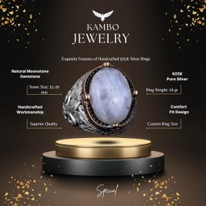 925 Ayar Gümüş El Yapımı Erkek Yüzük - Farklı Doğal Taşlarla Mevcut (Ateş Opali) - Görsel 7