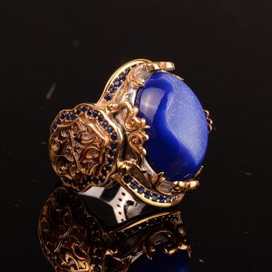 El Yapımı 925 Ayar Gümüş Yüzük ile Druzy Kuvars Lacivert Doğal Taş - Görsel 4