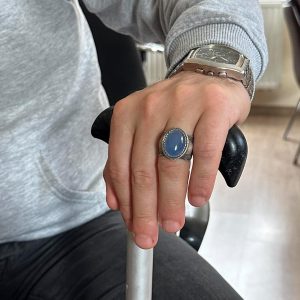 Doğal Taş Yüzük, 925 Ayar Gümüş Yüzük, (Kalsedon) - Görsel 3