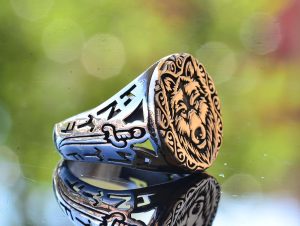 Kurt Başlı Yüzük, Gümüş Kurt Yüzüğü, 925 Ayar Gümüş Erkek Yüzüğü, Büyük Yüzük - Görsel 4