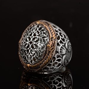 Erkekler için Katmanlı 925 Ayar Gümüş Yüzük, Detaylı Filigran Tasarımı, Vintage Tarzı - Görsel 5