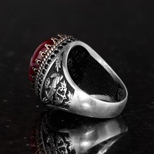 Gerçek Doğal Taş Yüzük - El Yapımı Kartal Yüzüğü - 925 Ayar Gümüş Yüzük (Yıldız Yakutu) - Görsel 7