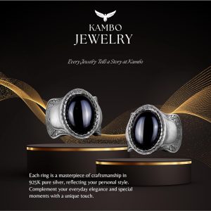 Doğal Taş Yüzük, 925 Ayar Gümüş Yüzük, (Oniks) - Görsel 7