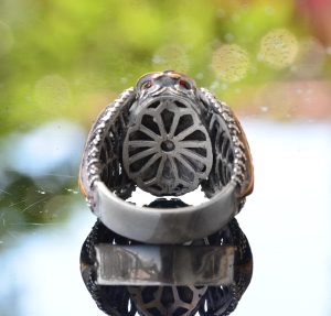 925 Ayar Gümüş İslami Yüzük, Davud Yıldızı, Süleyman Mührü Erkek Yüzüğü, Dini Takı, Güç Yüzüğü - Görsel 8