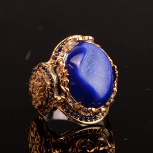 El Yapımı 925 Ayar Gümüş Yüzük ile Druzy Kuvars Lacivert Doğal Taş - Görsel 3